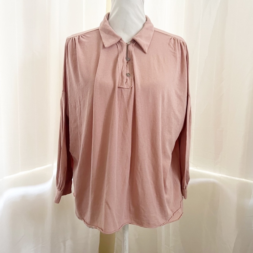 Button Front collared long sleeve Mustard Seed